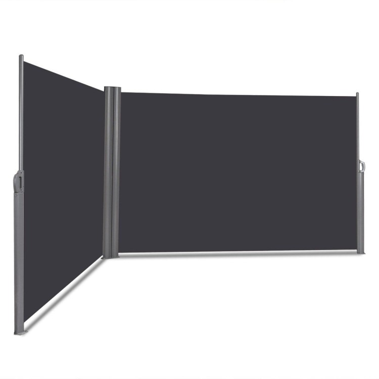 Podwójna składana markiza boczna do ogrodu 600 x 160 cm