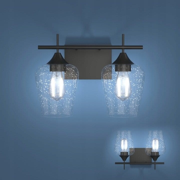 Lampa ścienna kinkiet z 2 kloszami