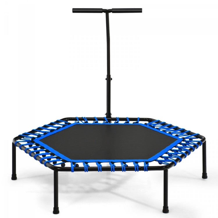 Trampolina fitness z uchwytem i cichymi gumami bungee