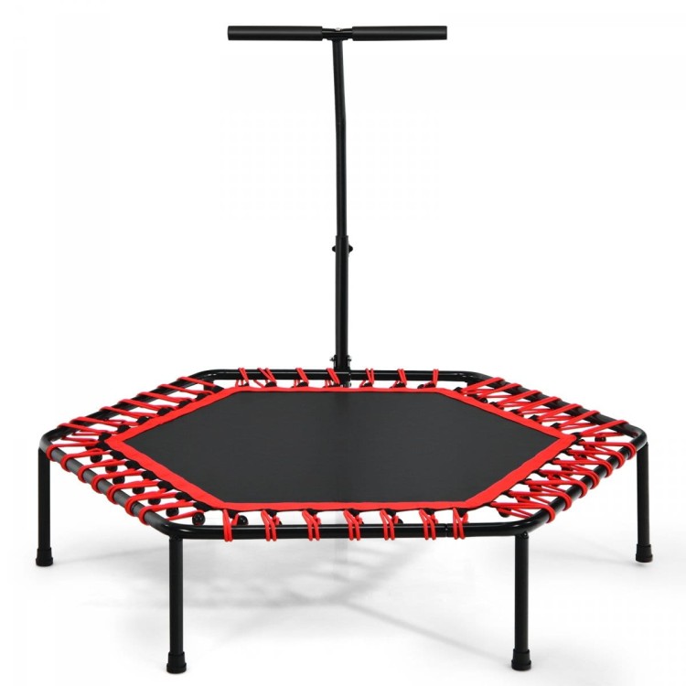 Trampolina fitness z uchwytem i cichymi gumami bungee