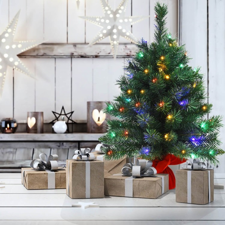 Sztuczna mała choinka 66 cm z lampkami LED