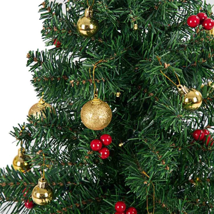 Sztuczna mini choinka 60 cm z lampkami LED i ozdobami