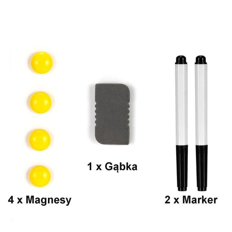 Tablica magnetyczna do montażu na ścianie z uchwytem na markery i gumką 60 x 45 cm