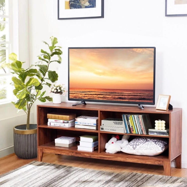 Drewniana szafka RTV z półkami 147 x 40 x 61 cm