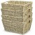 Zestaw 4 prostokątnych koszy z trawy morskiej z uchwytami 30 x 22 x 15,5 cm