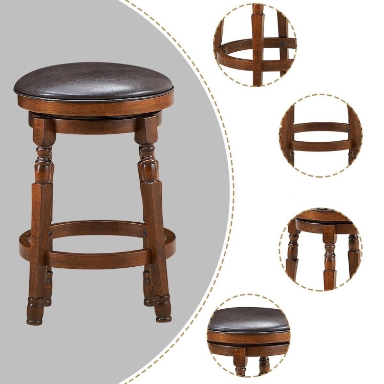 Zestaw 2 stołków barowych z obrotowym siedziskiem 61 cm