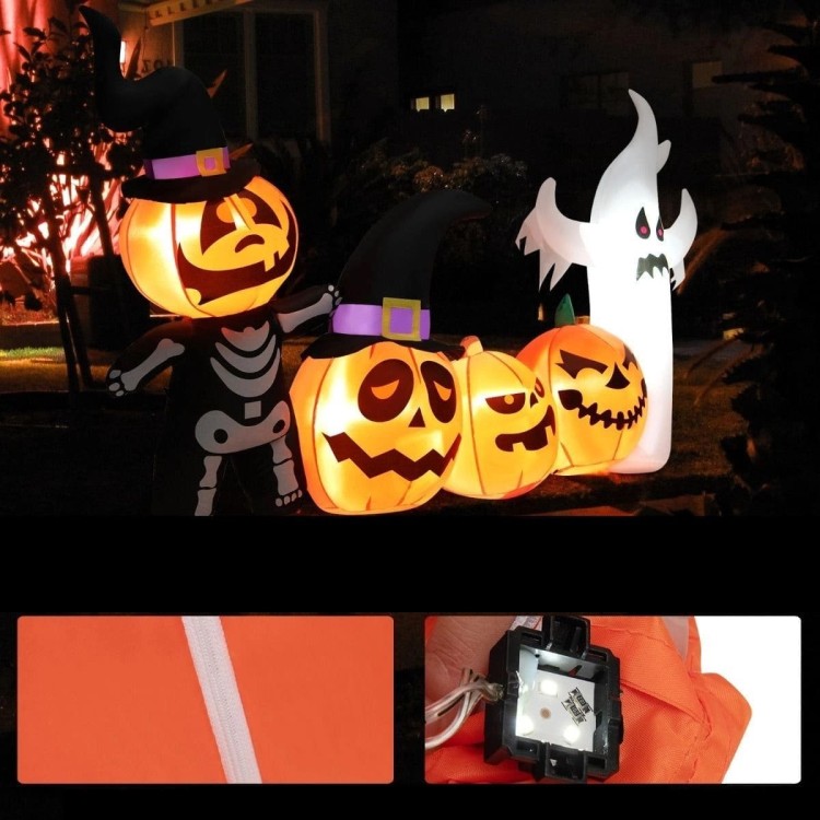 Dekoracja Halloween Nadmuchiwane szkielety-dynie 226 x 45 x 130 cm