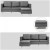 Sofa ze sztucznej skóry z podnóżkiem 188 x 62 x 60 cm
