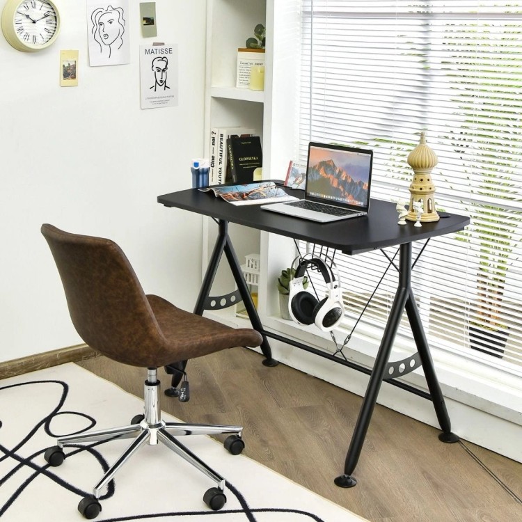 Ergonomiczne biurko gamingowe z uchwytem na kubek i otworem na kable 105 x 60 x 76 cm