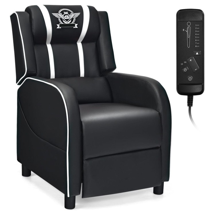 Fotel gamingowy recliner z poduszką lędźwiową