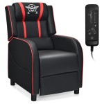 Fotel gamingowy recliner z poduszką lędźwiową