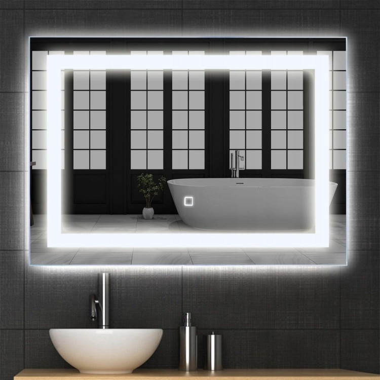Lustro łazienkowe z podświetleniem led na dotyk 70x50 cm