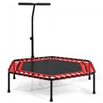 Trampolina fitness z uchwytem i cichymi gumami bungee