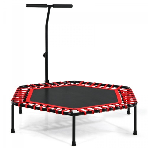 Trampolina fitness z uchwytem i cichymi gumami bungee