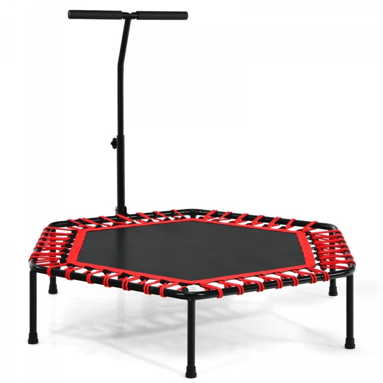 Trampolina fitness z uchwytem i cichymi gumami bungee