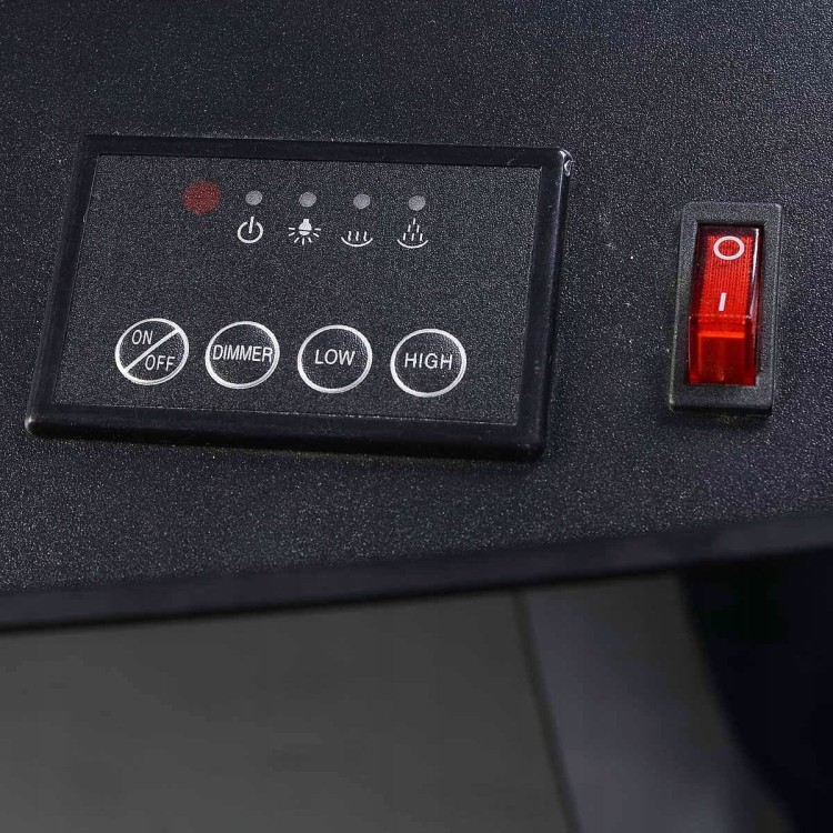 Kominek elektryczny led z funkcją grzewczą   pilot