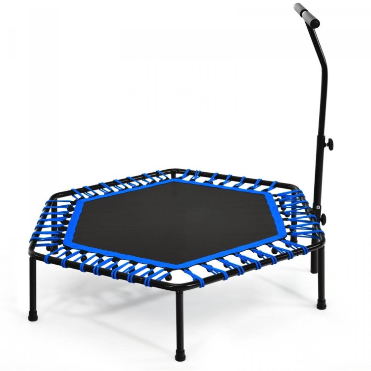 Trampolina fitness z uchwytem i cichymi gumami bungee