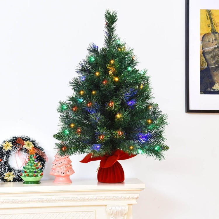 Sztuczna mała choinka 66 cm z lampkami LED
