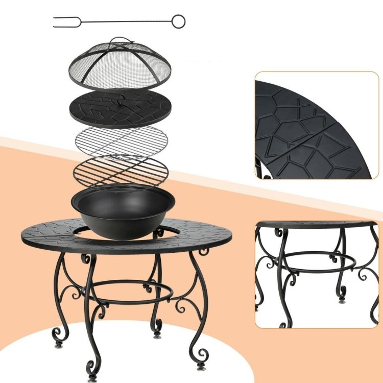 Palenisko ogrodowe okrągłe Grill 4w1 90 x 57 cm