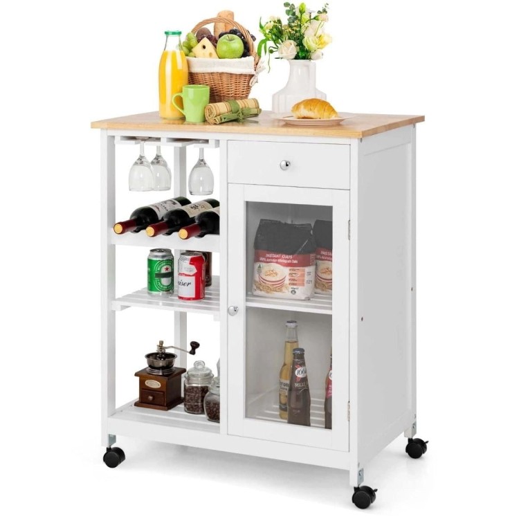 Wyspa kuchenna na kółkach z szufladą i drzwiczkami 70 x 45 x 86 cm