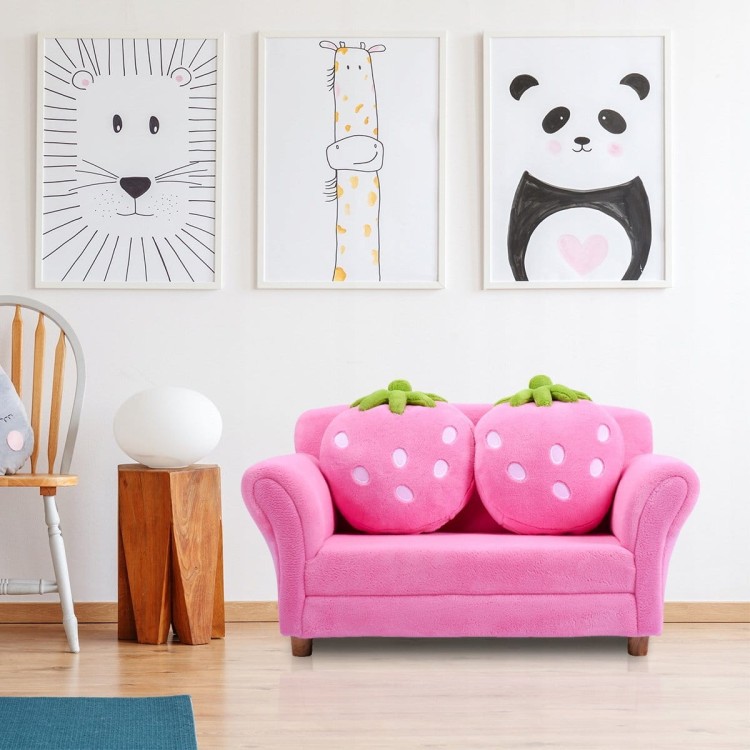 Mini sofa kanapa dla dzieci truskawka