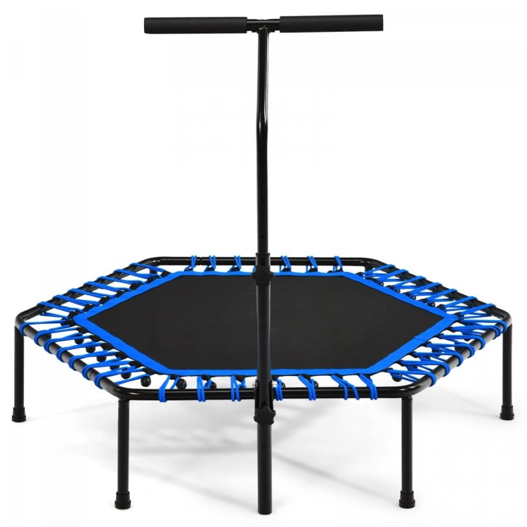 Trampolina fitness z uchwytem i cichymi gumami bungee