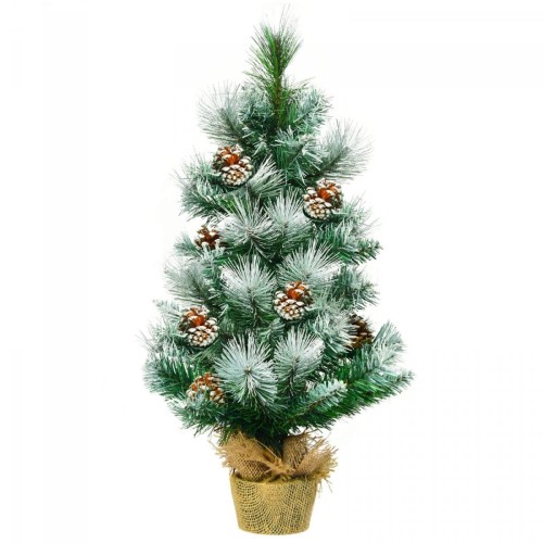 Sztuczna mini choinka z szyszkami, 60 cm