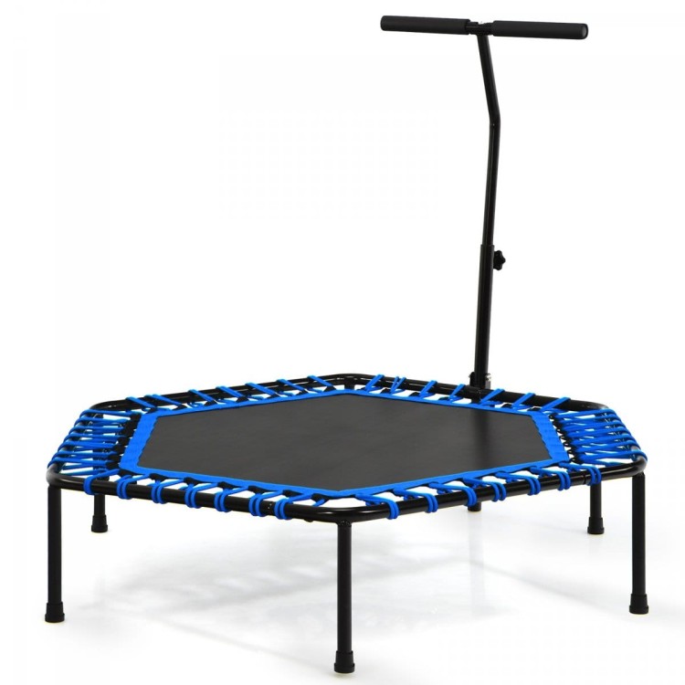 Trampolina fitness z uchwytem i cichymi gumami bungee