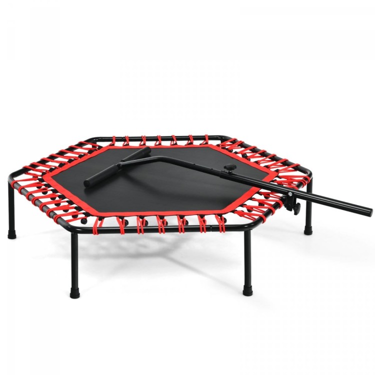 Trampolina fitness z uchwytem i cichymi gumami bungee