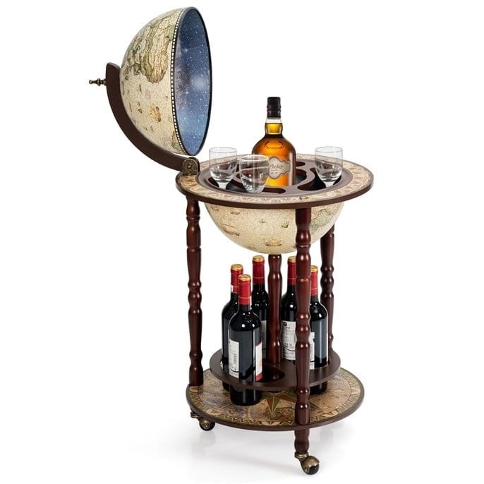 Barek globus na alkohol w stylu vintage