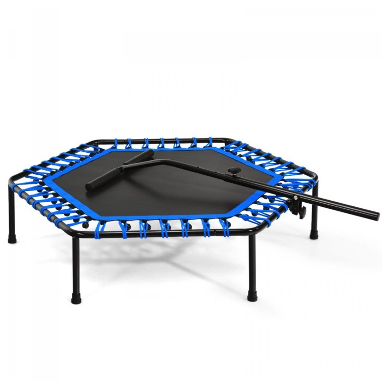 Trampolina fitness z uchwytem i cichymi gumami bungee