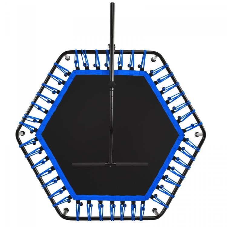 Trampolina fitness z uchwytem i cichymi gumami bungee
