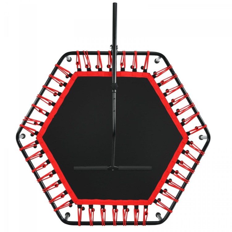 Trampolina fitness z uchwytem i cichymi gumami bungee
