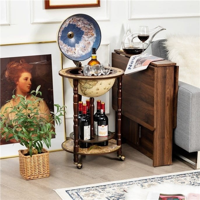 Barek globus na alkohol w stylu vintage