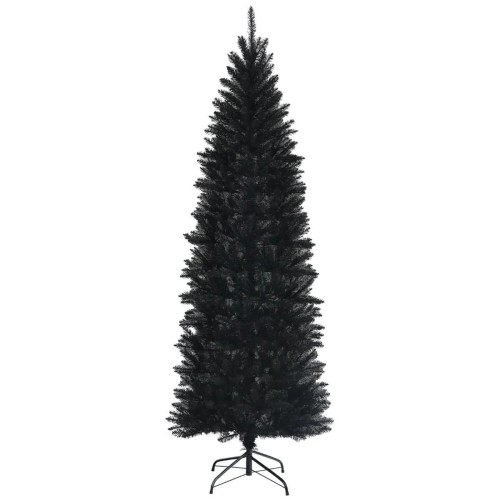 Sztuczna choinka 210 cm czarna wąska