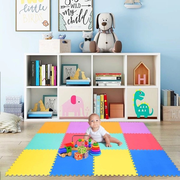 Kolorowa mata piankowa puzzle dla dzieci 12 elementów