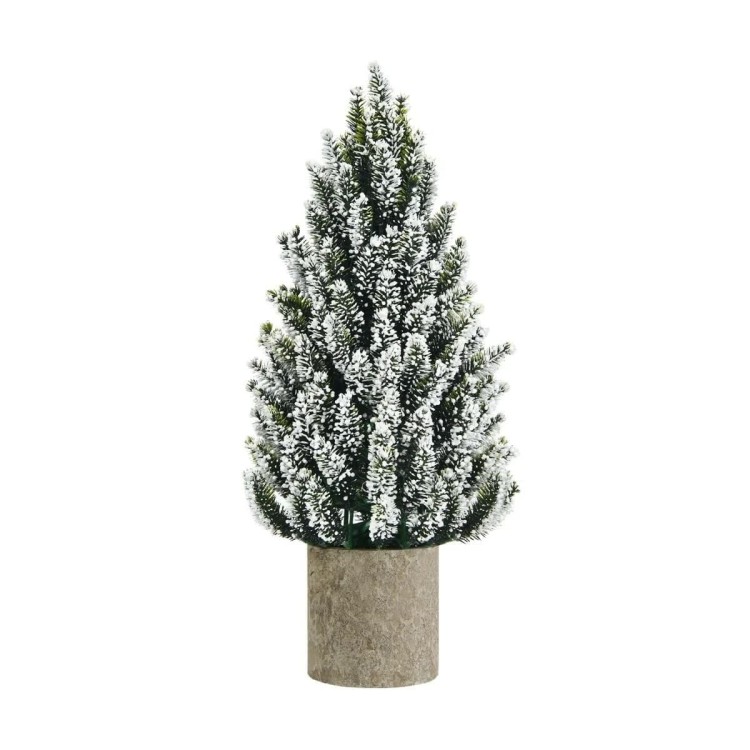 Mini choinka na biurko 47 cm przyprószona śniegiem