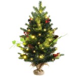 Mini choinka na biurko 60 cm z lampkami LED