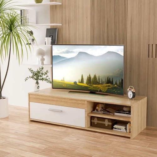 Komoda RTV z szafką i półkami 120 x 32 x 42 cm