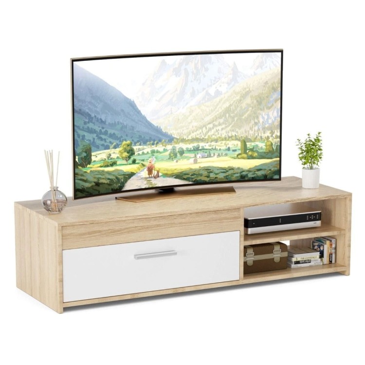 Komoda RTV z szafką i półkami 120 x 32 x 42 cm