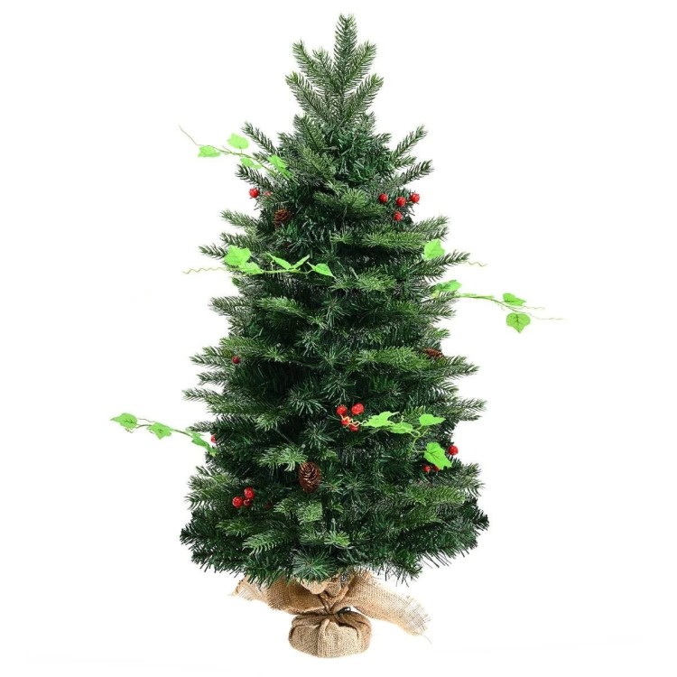 Mała choinka na biurko 90 cm z lampkami LED