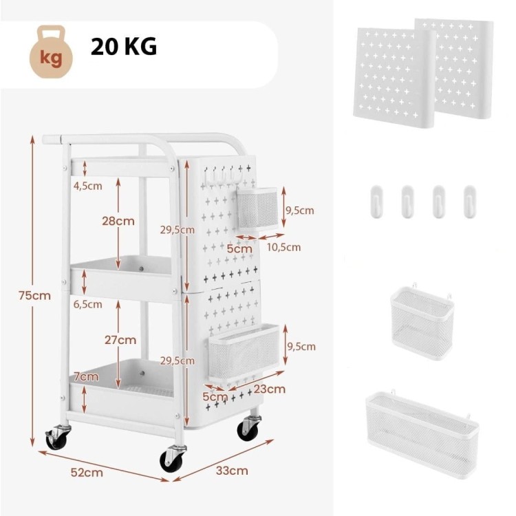 Wielofunkcyjny wózek kuchenny Organizer 52 x 33 x 75 cm