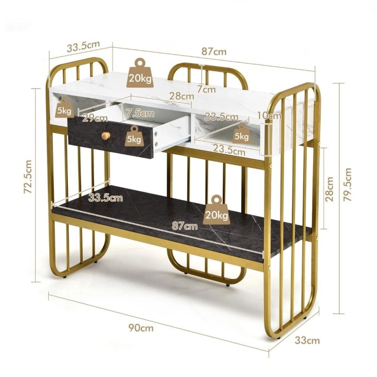 Elegancki stolik konsola 90 x 33 x 79,5 cm