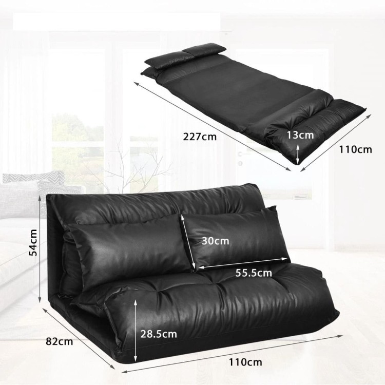 Sofa podłogowa z regulacją nachylenia 227 x 110 x 13 cm