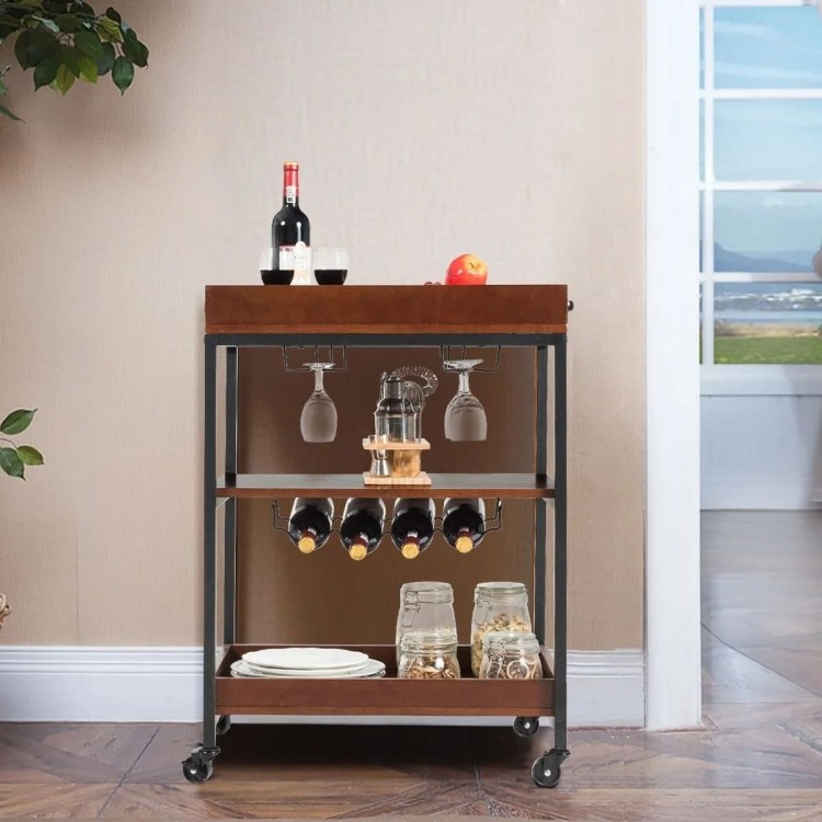 Wózek kuchenny z 3 poziomami 60 x 45 x 85 cm