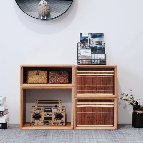 2 kosze organizery z bambusa 41 x 34 x 26 cm