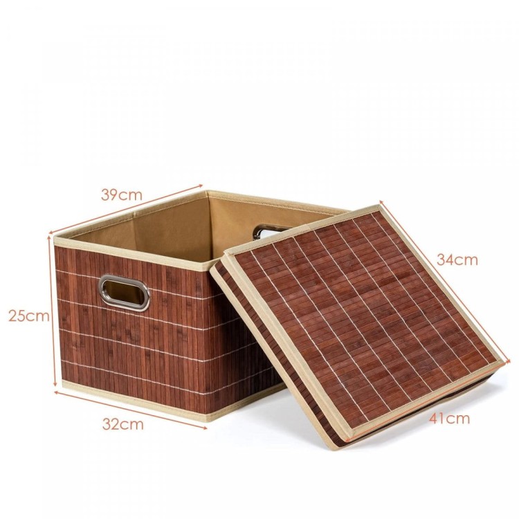 2 kosze organizery z bambusa 41 x 34 x 26 cm