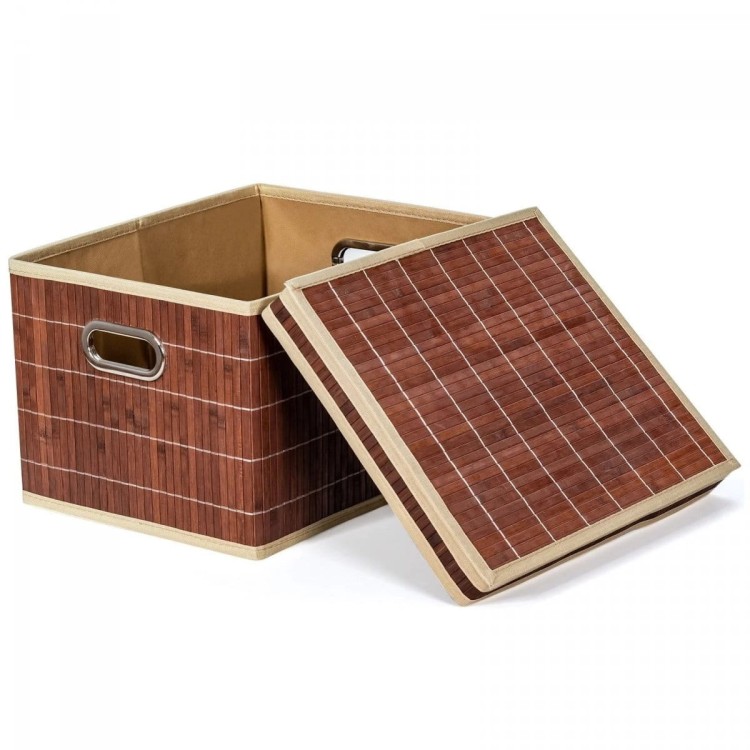 2 kosze organizery z bambusa 41 x 34 x 26 cm
