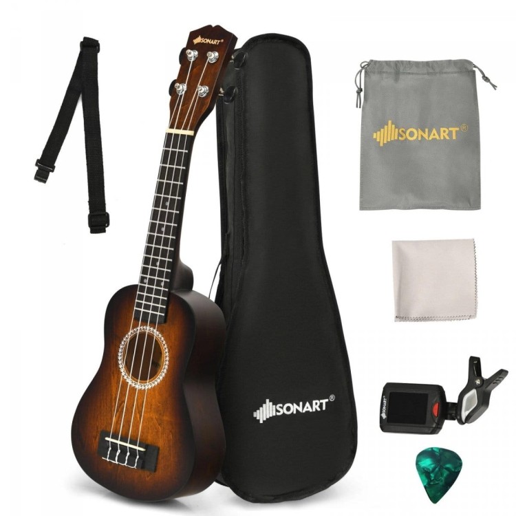 Drewniane ukulele zestaw 53cm
