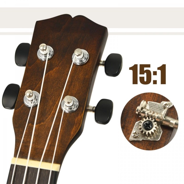 Drewniane ukulele zestaw 53cm